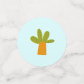 Confettis Blue Kawaii Dinosaur Boy Anniversaire Photo Nom mi (Petit recto)