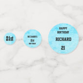 Confettis Blue Personnalisé 21e anniversaire (Devant)