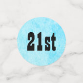 Confettis Blue Personnalisé 21e anniversaire (Petit recto)