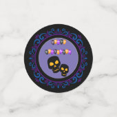 Confettis Blue Purple Black Skuls Joyeux Ballons d'Halloween (Petit recto)