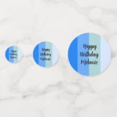 Confettis Blue Stripes Joyeux Anniversaire (Devant)