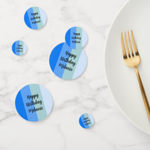 Confettis Blue Stripes Joyeux Anniversaire
