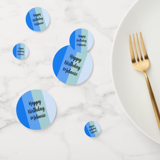 Confettis Blue Stripes Joyeux Anniversaire (Groupe)