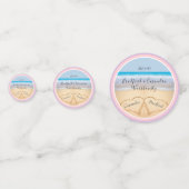 Confettis Blush Pink Beach Mariage 2 Coeurs (Devant)