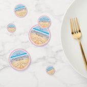 Confettis Blush Pink Beach Mariage 2 Coeurs (Groupe)