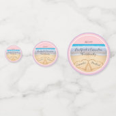 Confettis Blush Pink Beach Mariage 2 Coeurs (Devant)