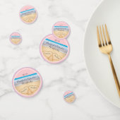 Confettis Blush Pink Beach Mariage 2 Coeurs (Groupe)