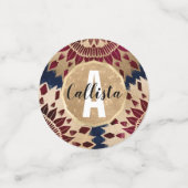 Confettis Bohême Gold Navy Bourgogne main tiré Mandala (Petit recto)