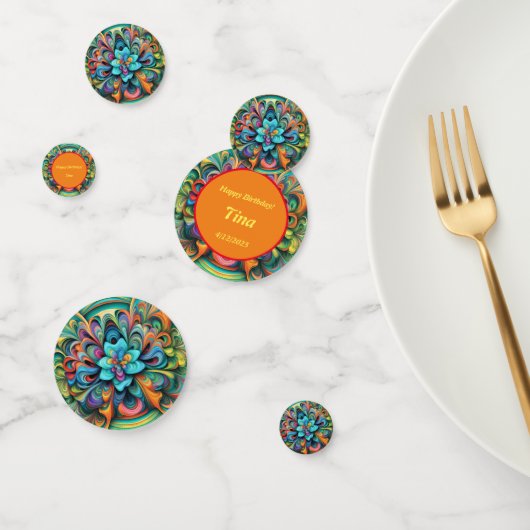 Confettis Boho aux fleurs colorées (Groupe)