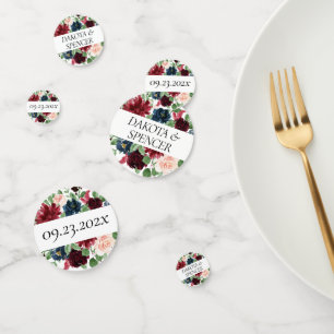 Confettis Boho Bloom   Bourguignon Blush et Bleu Nuit Sur Me