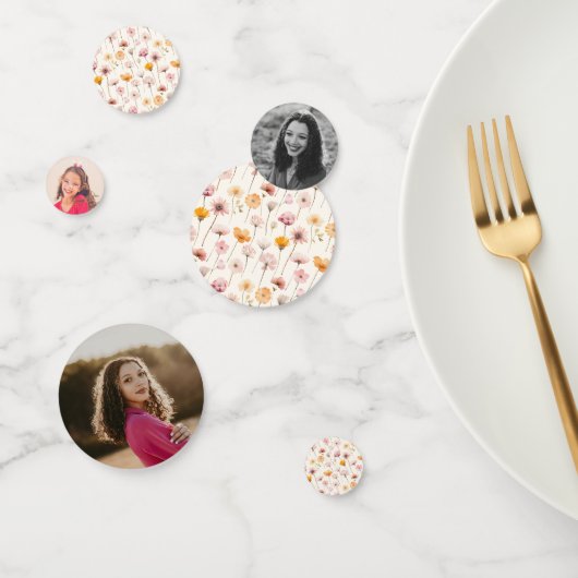 Confettis Boho Floral Aquarelle Fleur sauvage Graduation (Groupe)