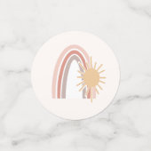 Confettis Boho Rainbow Sun Photo personnalisée (Petit recto)