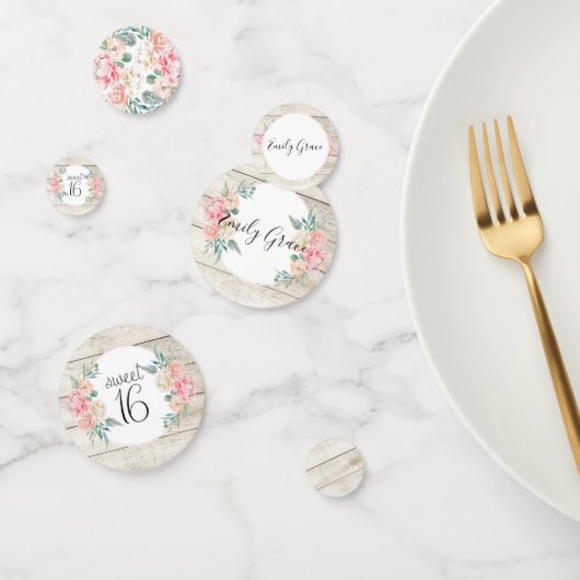 Confettis Boho Rustique Floral Sweet 16 Anniversaire (Groupe)