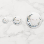 Confettis Boho White Orchidée Fleurs Blue Moon Elegant Party (Derrière)