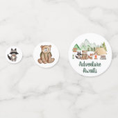 Confettis Bois Animaux Camping Baby shower d'aventure (Derrière)