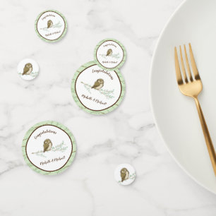 Confettis Bois de Baby shower de hibou