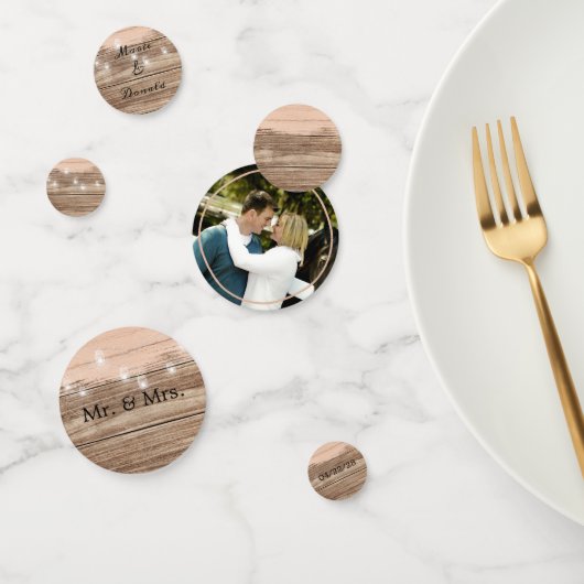 Confettis Bois et lanternes roses rustiques (Groupe)