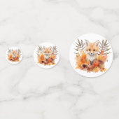 Confettis Bois Fox verdure Aquarelle Baby shower feuille (Devant)