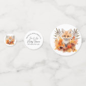 Confettis Bois Fox verdure Aquarelle Baby shower feuille (Derrière)