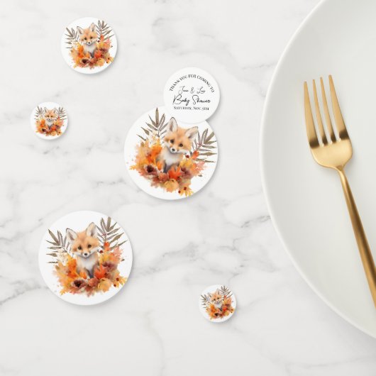 Confettis Bois Fox verdure Aquarelle Baby shower feuille (Groupe)