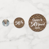 Confettis Bois Rustique Panels Gold Pays Joyeux Anniversaire (Derrière)