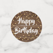 Confettis Bois Rustique Panels Gold Pays Joyeux Anniversaire (Petit recto)