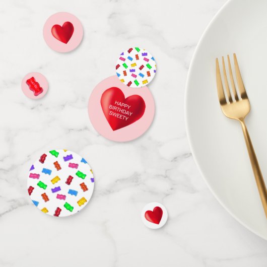 Confettis Bonbons et coeurs multicolores (Groupe)
