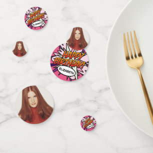 Confettis BONJOUR D'ANNIVERSAIRE Photo Fun Retro Comic Book