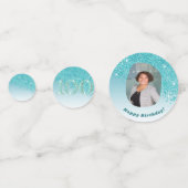 Confettis Bonne 100e anniversaire Chic Turquoise Parties sci (Devant)
