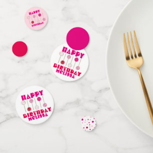 Confettis Bonne fête d'anniversaire Pink Party Cake Pops Cél