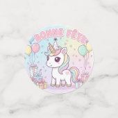 Confettis bonne fête licorne  (Petit recto)