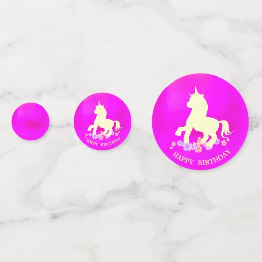 Confettis Bonne licorne d'anniversaire (Derrière)