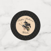 Confettis Bordure noire Joyeuses sorcières d'Halloween (Petit recto)