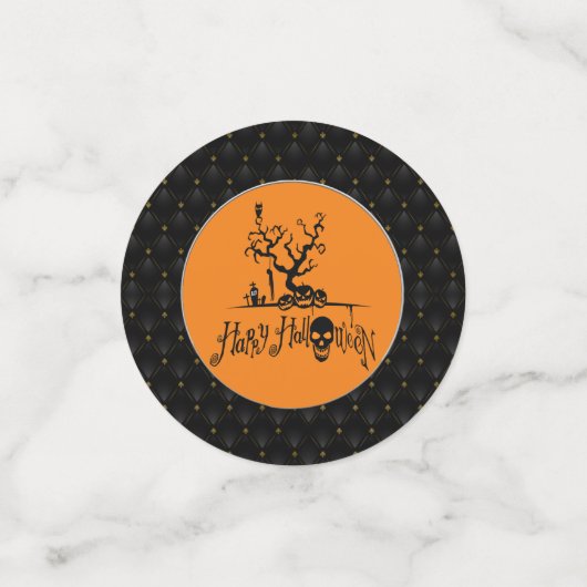 Confettis Bordure noire Joyeux Halloween Grave Yard (Petit recto)