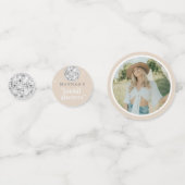 Confettis Boule de Disco Rétro Mariage Photo  (Devant)