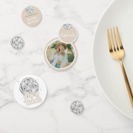 Confettis Boule de Disco Rétro Mariage Photo  (Groupe)