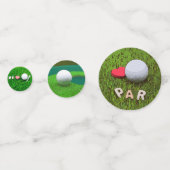 Confettis Boule de golf avec amour sur herbe verte (Devant)
