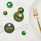 Confettis Boule de golf avec amour sur herbe verte (Groupe)