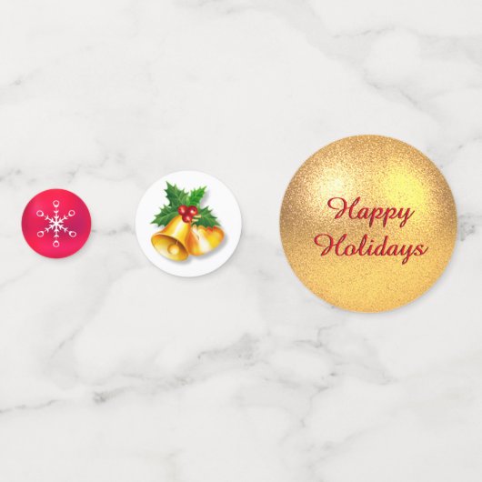 Confettis Boule de Noël, oiseau et elfe mignon (Devant)