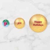 Confettis Boule d'or de Noël, cardinal, cône de pin (Devant)