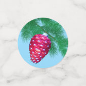 Confettis Boule d'or de Noël, cardinal, cône de pin (Petit recto)