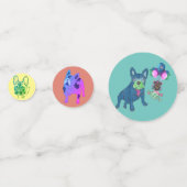 Confettis Bouledogue français dessin animé (Devant)