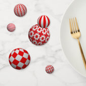 Confettis Boules rouges et blanches 3D (Groupe)