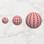 Confettis Boules rouges et blanches 3D (Devant)