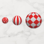 Confettis Boules rouges et blanches 3D (Derrière)