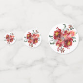 Confettis Bouquet de fleurs de jardin moderne rouge profond (Derrière)