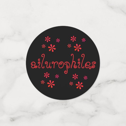 Confettis Bouton Amoureux de les chats d'ailurophiles (Petit recto)