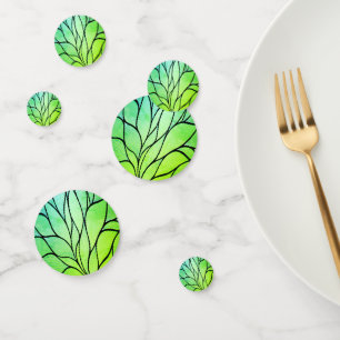 Confettis Bright Green Hues Creative Leave Motif