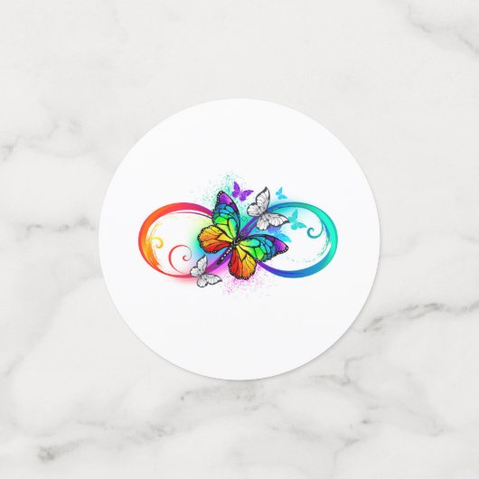 Confettis Bright infinity with rainbow butterfly (Petit recto)