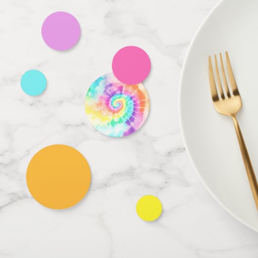 Confettis Bright Tie Dye Rainbow Hippie table d'anniversaire (Groupe)